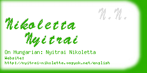 nikoletta nyitrai business card